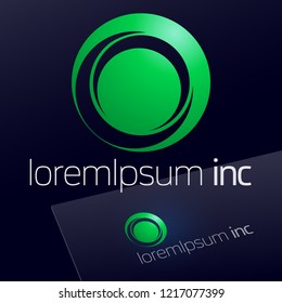 Abstract Vector Green Logo. Round Sign for Ecology, Pharmacy and Cosmetic activity