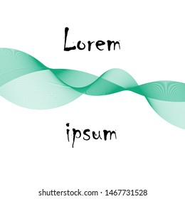 Abstract vector green silk or satin wave fabric on white background for grand opening ceremony or other occasion. Lorem ipsum. Vector illustration