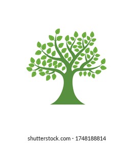 Resumen de árbol verde vector sobre fondo blanco. Ilustración de acciones