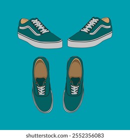 vetor abstrato vans verde sapatos