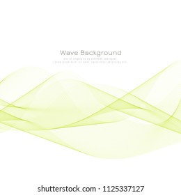 Abstract vector green wave elegant background
