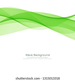Abstract vector green wave modern background design