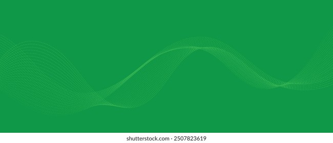 Abstract vector green wavy banner. EPS10