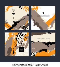 Abstract vector greeting card in a warm palette for business.