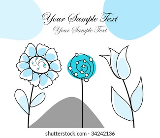 Abstract vector greetings card for design use.