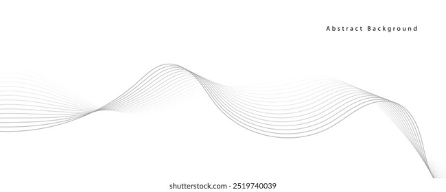 abstract vector grey wave lines on a white background	
