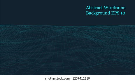 Abstract vector grid background. Polygonal wireframe grid vector. 3d isolated shaped grid illustration.