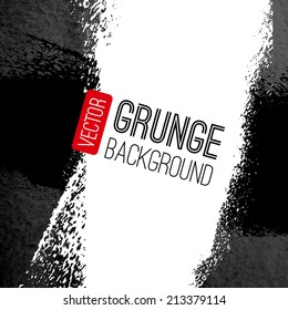 Abstract vector grunge background. Black and white backdrop. Artist painting. Graphic design element. Template for poster, banner, book or magazine cover, flayer. vector texture. Brush painting.