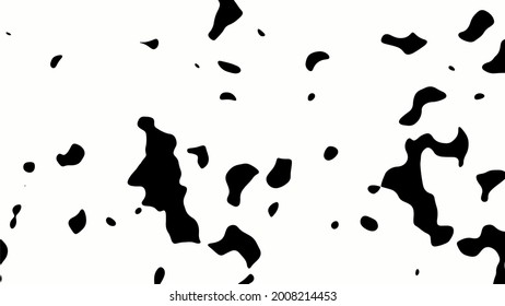 Abstract vector grunge background. Chaotic black spots with uneven edges.