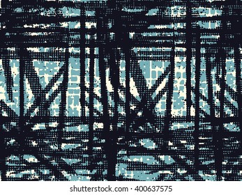 Abstract vector grunge background. Color composition of irregular geometric overlapping shapes. 