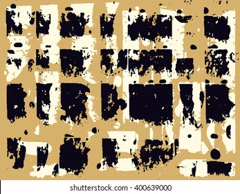 Abstract vector grunge background. Color composition of irregular geometric overlapping shapes. Created using camera-less photographic print.