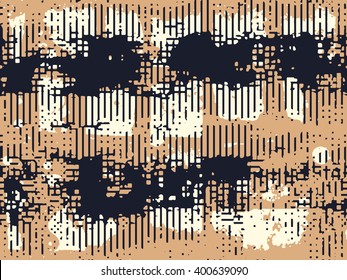 Abstract vector grunge background. Color composition of irregular geometric overlapping shapes. Created using camera-less photographic print.