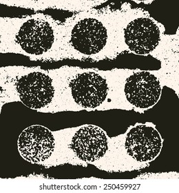 Abstract  vector grunge  background. Monochrome composition of irregular geometric elements.