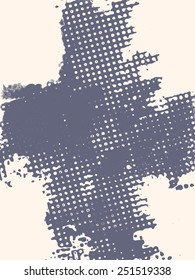 Abstract vector grunge background. Monochrome composition of irregular raster elements. Created using handmade camera-less photograph.