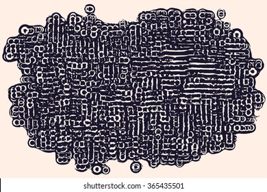  Abstract vector grunge background. Monochrome composition of irregular overlapping geometric elements.