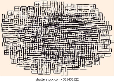  Abstract vector grunge background. Monochrome composition of irregular overlapping geometric elements.