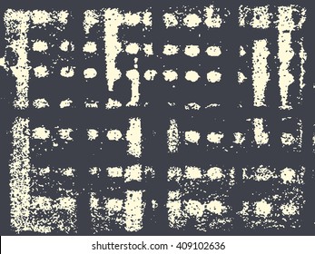 Abstract vector grunge background. Monochrome composition of irregular overlapping geometric shapes. Created using handmade camera-less photographic print, 