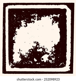 Abstract vector grunge background. Squared monochrome composition of irregular amorphous elements.