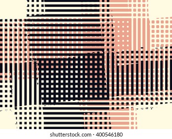Abstract vector grunge background. Two-tone handmade based composition of irregular geometric overlapping shapes.