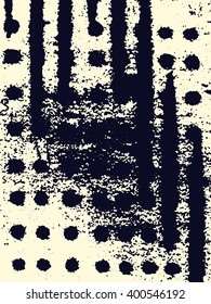 Abstract vector grunge background. Two-tone handmade based composition of irregular geometric overlapping shapes.