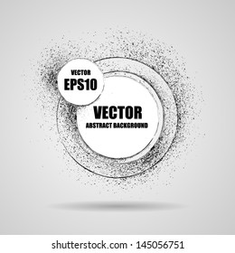 Abstract vector grunge banner black round