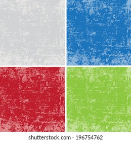 Abstract vector grunge distressed and scratched weathered paint backgrounds collection