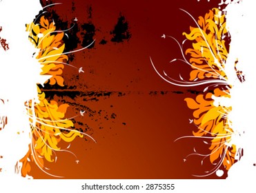 Abstract vector grunge floral background, vector illustration
