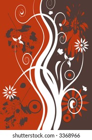 abstract vector grunge floral design