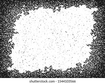 Abstract vector grunge frame with noise. Superimpose a grunge texture with fine particles on an isolated background. Possibility of overlay.