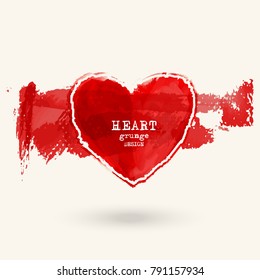Abstract vector grunge heart symbol design. Love concept.