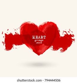 Abstract vector grunge heart symbol design. Love concept.