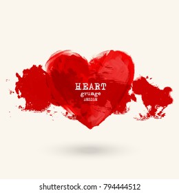 Abstract vector grunge heart symbol design. Love concept.