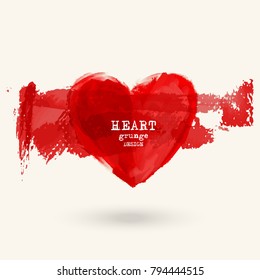 Abstract vector grunge heart symbol design. Love concept.