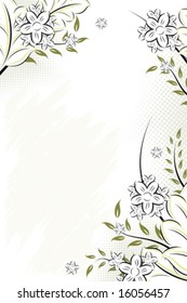 Abstract Vector grunge painted floral background image