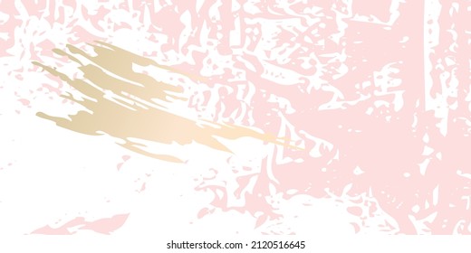 Abstrakte Vektor Grunge Patina Effekt pastellfarbene goldene Textur. Einzige Pinselstriche unter Beschneidungsmaske für einfache Bearbeitung. 
