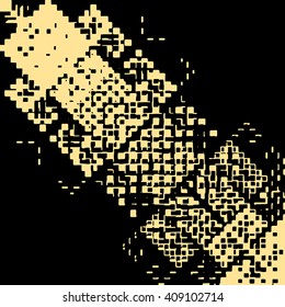 Abstract vector grunge pattern. Squared composition of irregular overlapping geometric shapes. Created using handmade drawing.
