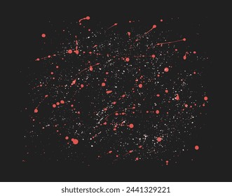 Abstract vector grunge texture. Dirt texture for background with the effect of stains, paint splashes, blood drops, black background.