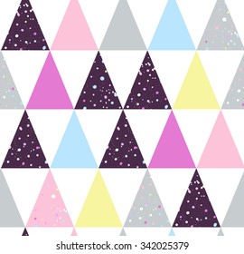 Abstract vector grunge triangle seamless pattern.
