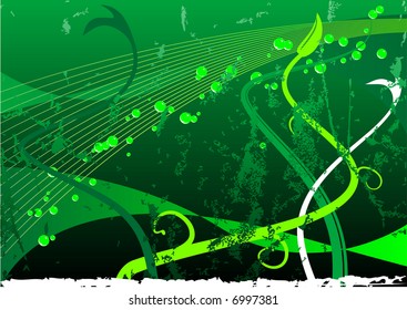 Abstract vector of a grungy floral