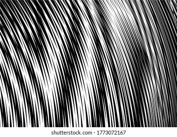 Abstract vector hair from white lines on a black background. Trendy vector pattern.