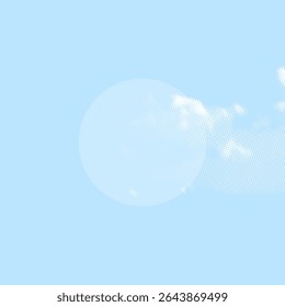 vetor abstrato plano de fundo de meio-tom - céu azul com nuvens brancas