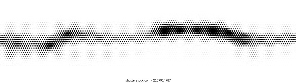 Resumen del fondo medio tono vectorial con círculos. Ola dinámica de partículas. Elementos de diseño de patrones con gradiente en blanco y negro.