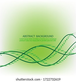 
Abstract vector halftone background of green dots and wavy lines. Design element