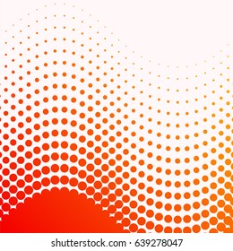 abstract vector halftone background - red and orange