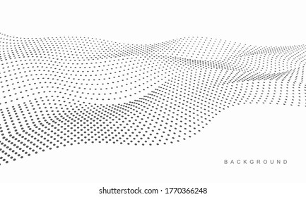 Abstract vector halftone dots. Halftone wave dots background.