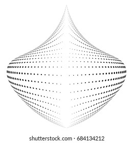 Abstract vector halftone globe figure logo background design. Illustration isolated on white background
