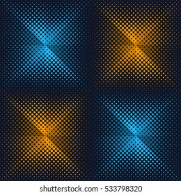 Abstract vector halftone origami design