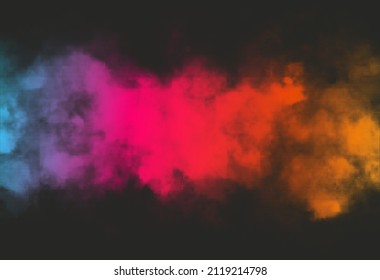 Abstract vector halftone smoke design. Graphic color smoke vibrant backdrop. Retro cyberpunk smoke effect.