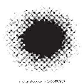 Abstract vector halftone stains.Dotted splash design.