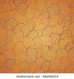 Abstract vector hand drawn background.Doodle wave pattern, Design template for card.Place for text. Clipping mask.